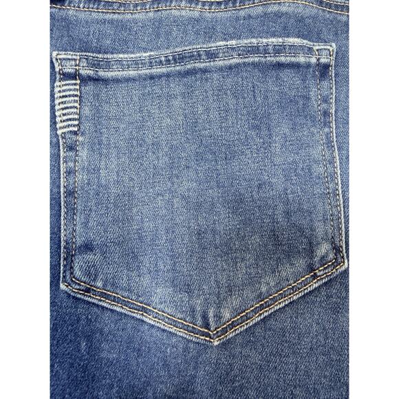 PAIGE Colette Crop Flare Jeans Slate Blue High Rise 90s Minimal Denim Size 32 - Picture 11 of 12
